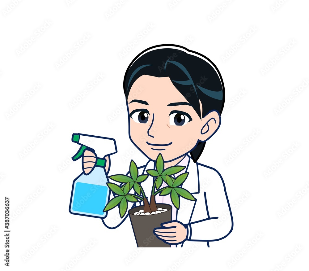 Young female doctor in a white lab coat Young female doctor in a white lab coat