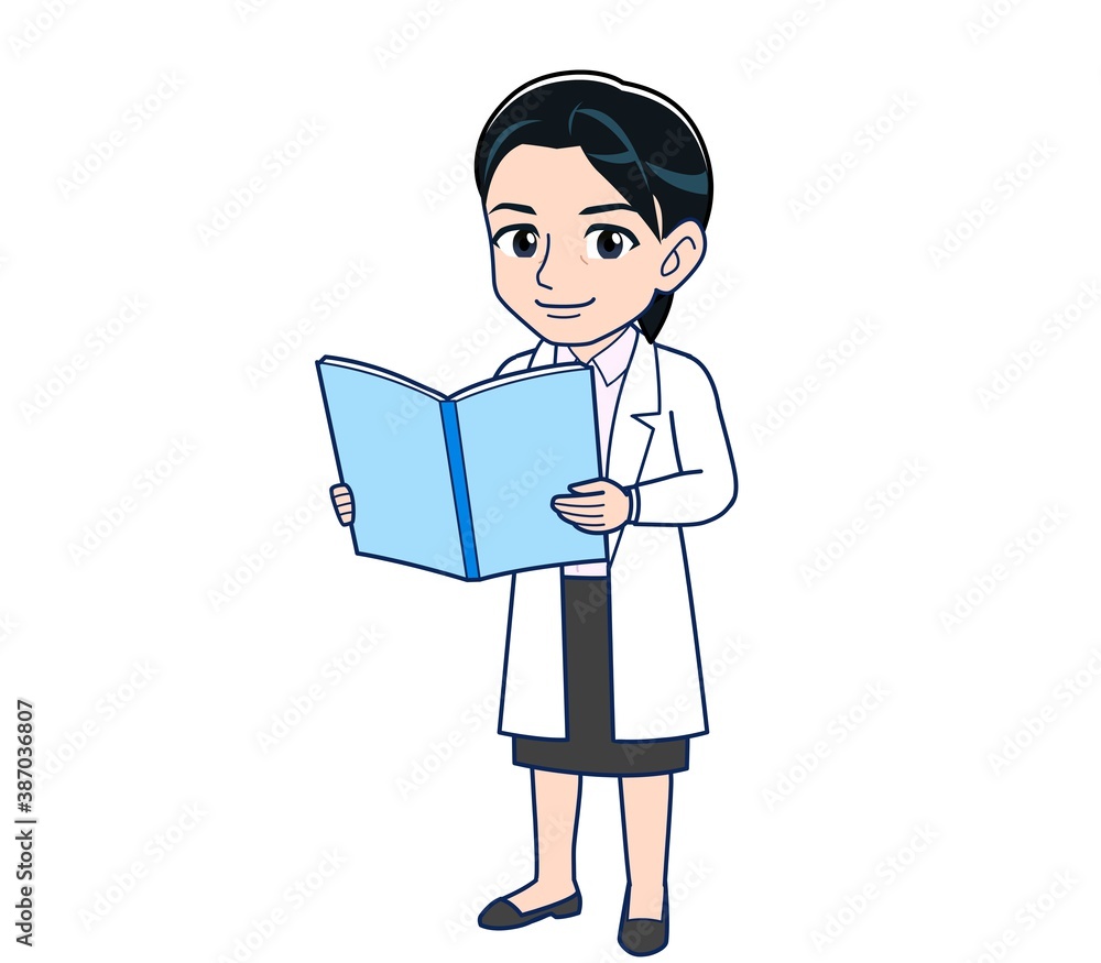 Young female doctor in a white lab coat Young female doctor in a white lab coat