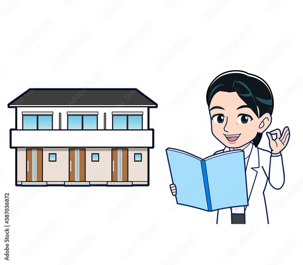 Young female doctor in a white lab coat