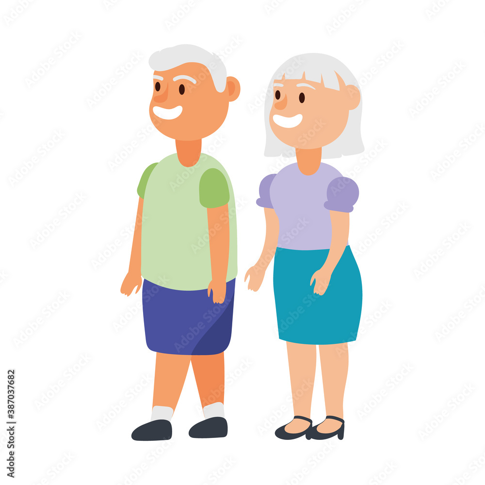old couple persons avatars characters