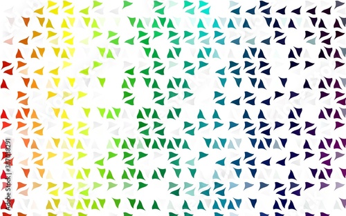Light Multicolor  Rainbow vector layout with lines  triangles.