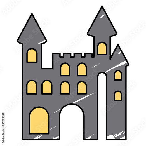 Isolated castle of terror icon. Halloween season icon - Vector