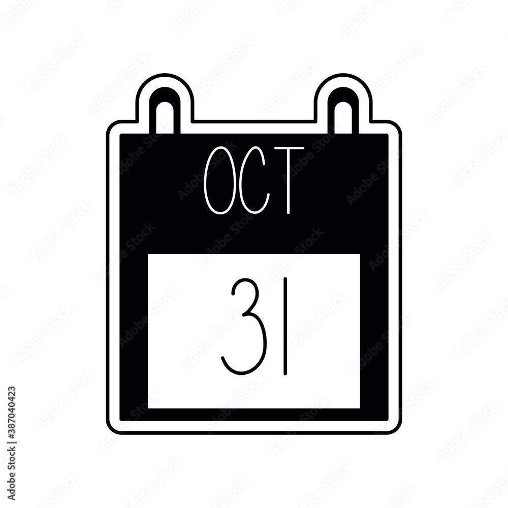 Halloween day calendar icon. Scary day - Vector