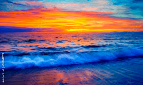 Ocean Sunset Sea Wave