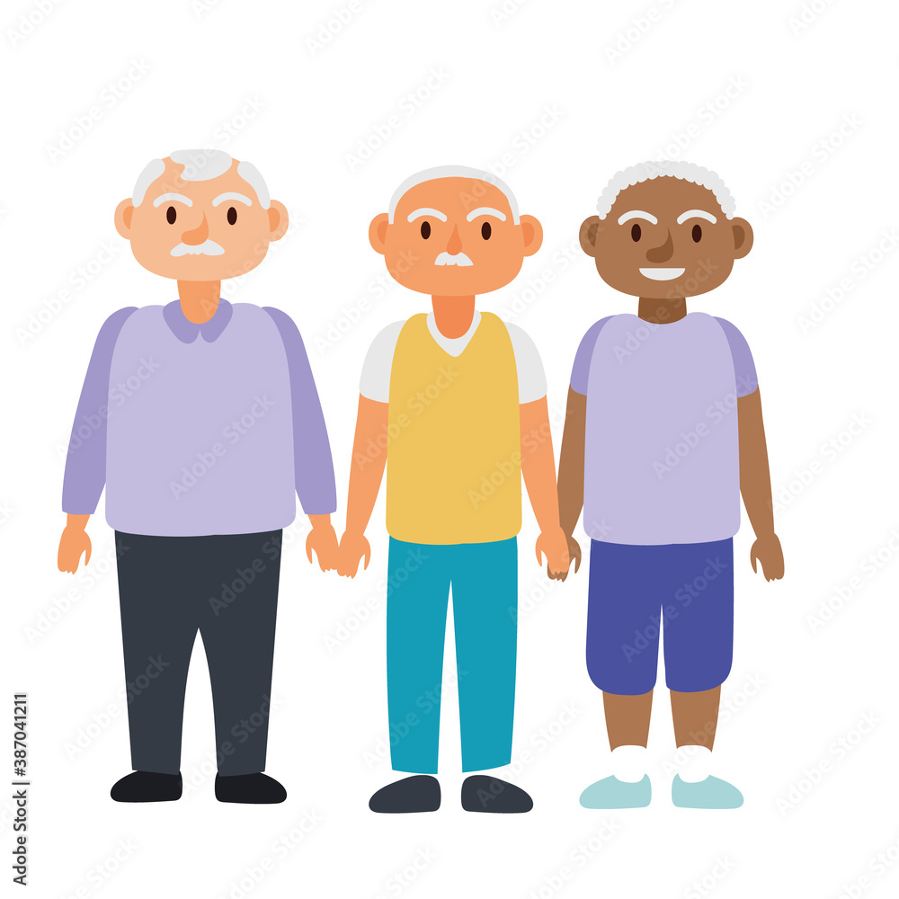 interracial old men group avatars characters