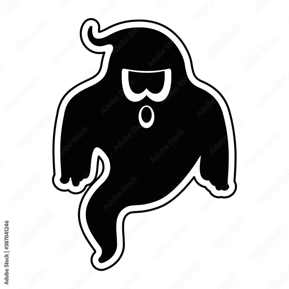 Isolated ghost cartoon. Halloween season cartoon - Vector Isolated ghost cartoon. Halloween season cartoon - Vector