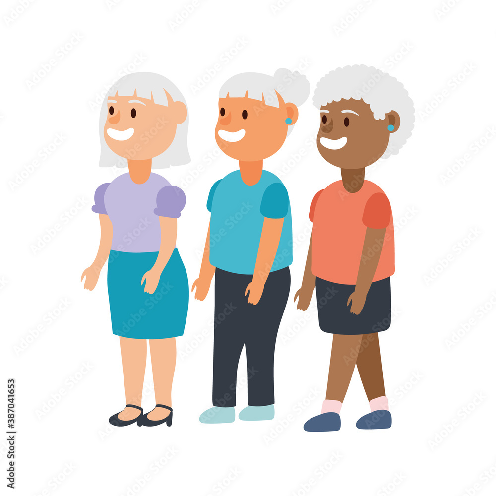 interracial old women group avatars characters