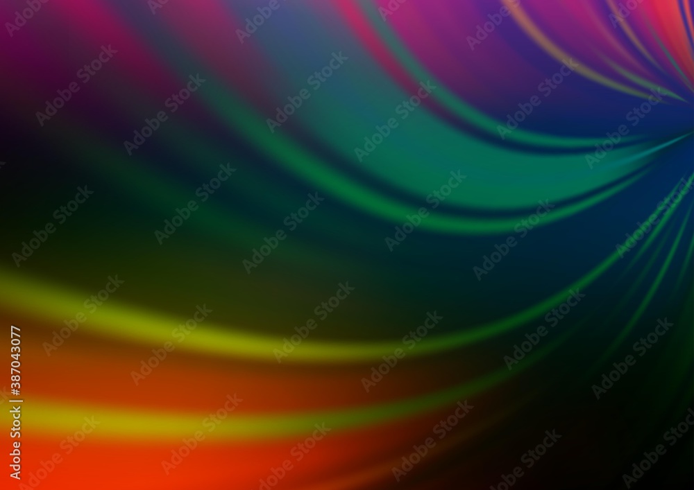 Obraz premium Dark Multicolor, Rainbow vector blurred bright background.