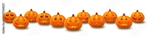Halloween pumpkins. Vector Jack O' Lantern