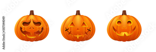 Halloween pumpkins. Vector illustration with Jack O' Lantern 
