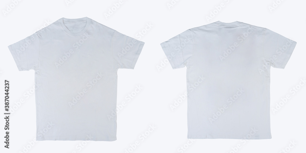 Blank T Shirt color black template front and back view on white background Blank T Shirt color black template front and back view on white background