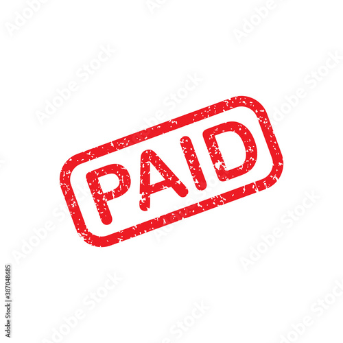 Paid grunge stamp icon design isolated on white background