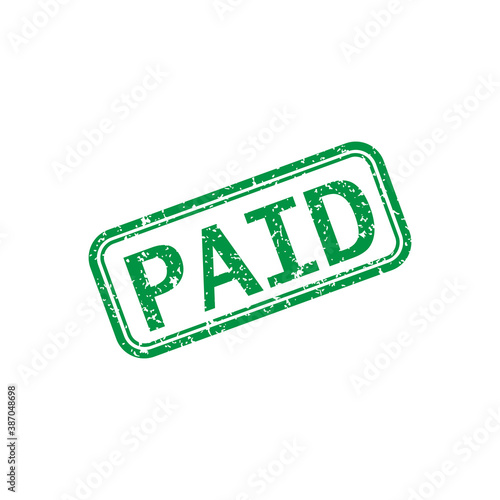 Paid grunge stamp icon design isolated on white background