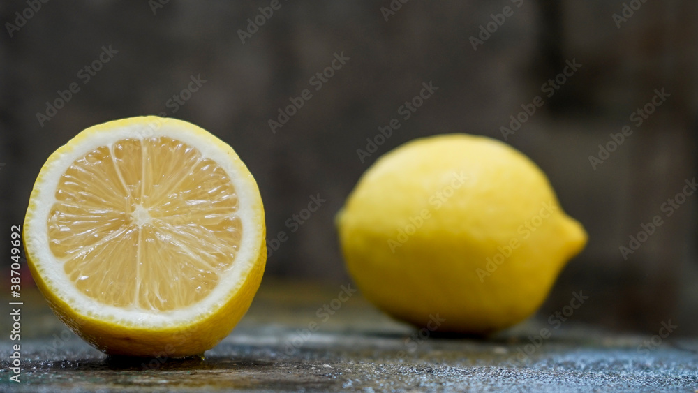 lemon on a wooden background lemon on a wooden background