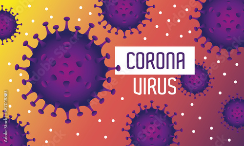 corona virus second wave poster with particles in orange background
