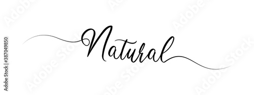 Natural letter calligraphy banner black color