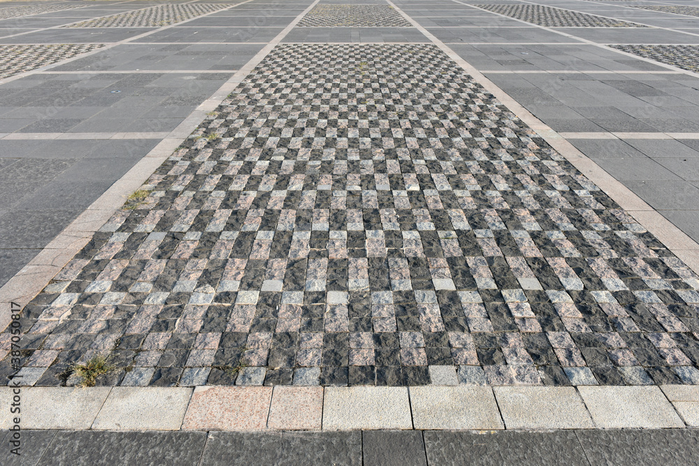 Fototapeta premium Floor tile, marble, textured background of city square