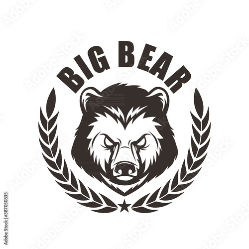 ector logo, badge, symbol, icon template design with Bear Theme
