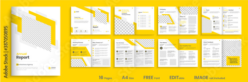 Business brochure template design, minimal brochure orange color shape design, annual report