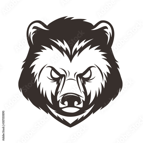 ector logo, badge, symbol, icon template design with Bear Theme
