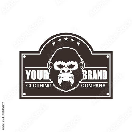 Vector logo, badge, symbol, icon template design with Gorilla Theme
