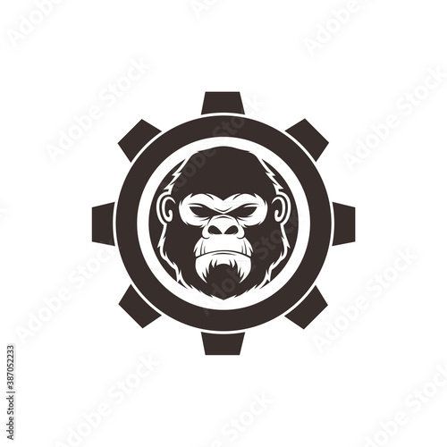 Vector logo, badge, symbol, icon template design with Gorilla Theme
