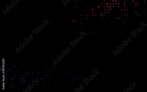 Dark Blue, Red vector background with bubbles.