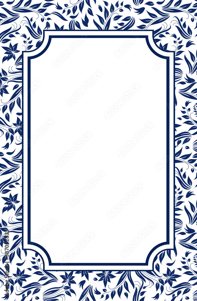 Obraz premium Chinese Porcelain Style Background, Template, The Flowers Patterns