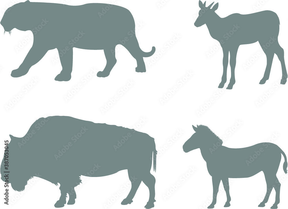 set of wild animals silhouettes set of wild animals silhouettes