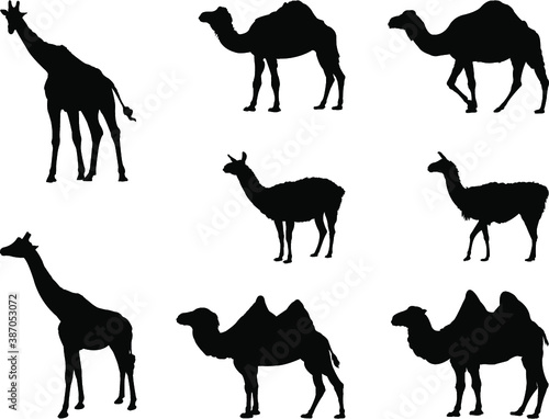 set of safari animals silhouettes