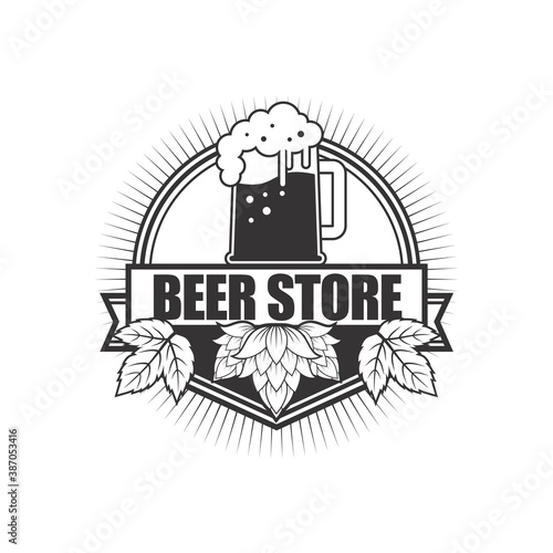 ector logo, badge, symbol, icon template design with Beer Theme

