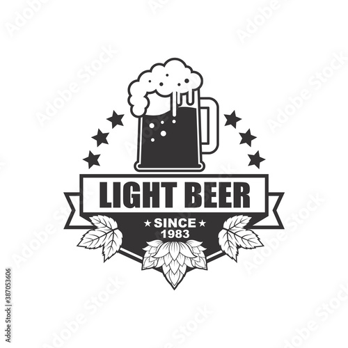 ector logo, badge, symbol, icon template design with Beer Theme

