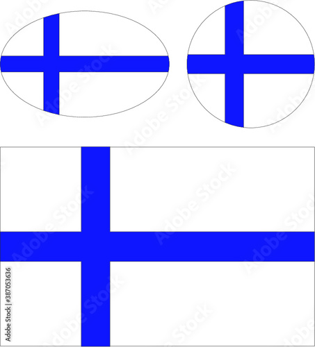 finland flag button