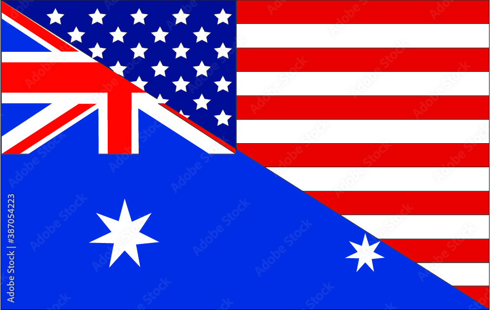 usa and australia flag