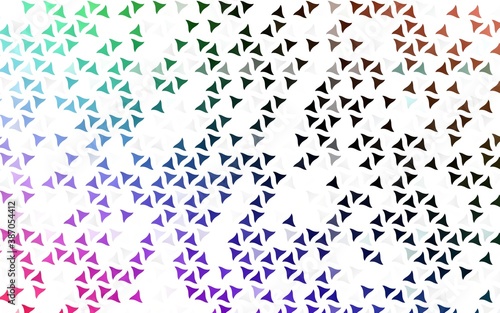 Light Multicolor, Rainbow vector seamless texture in triangular style.