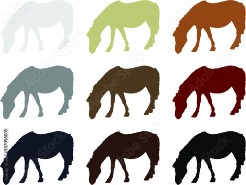 collection of horses silhouettes