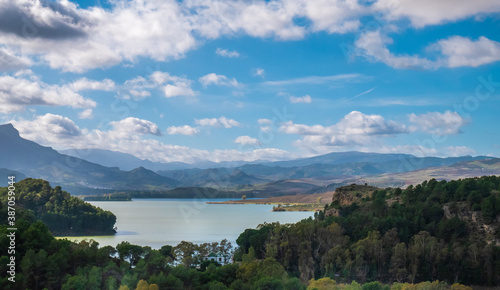 Bridge  Dam and Reservoir of The Conde De Guadalhorce  Andalusia  Spain