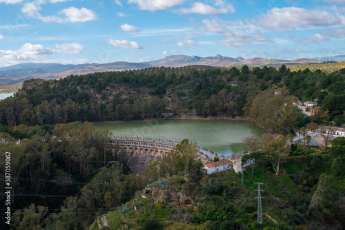 Bridge, Dam and Reservoir of The Conde De Guadalhorce, Andalusia, Spain