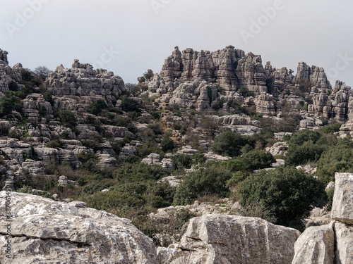View of El Torcal de Antequera Natural Park