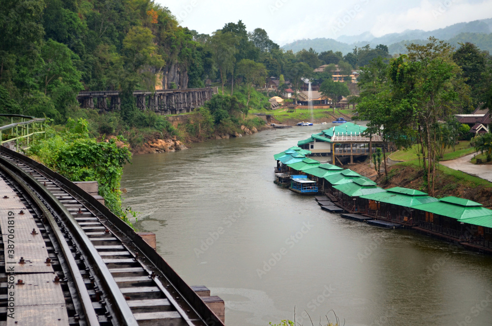 Kanchanaburi, Thailand - Rail Line to Krasae Cave by River Kwai