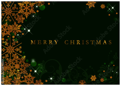 クリスマス 金テクスチャ グリーン背景