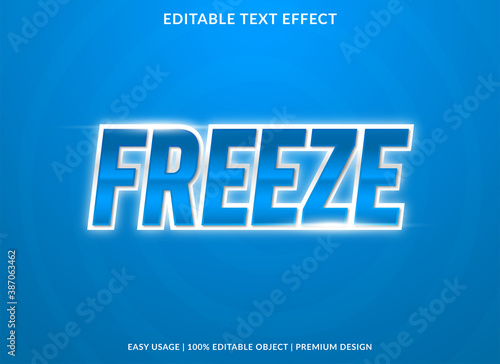 freeze text effect template with 3d bold style use for logo and business brand