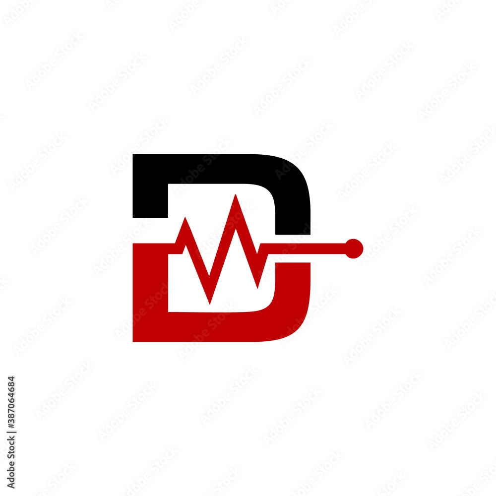 d health logo design vector icon linked d health logo design vector icon linked