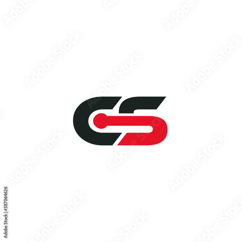 cs tech logo design vector icon linked