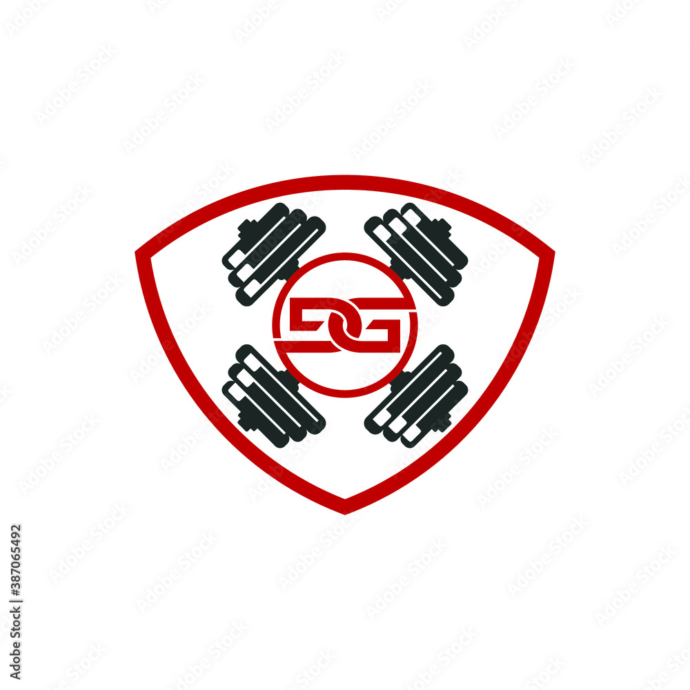 dg fitness dumbell logo design vector dg fitness dumbell logo design vector
