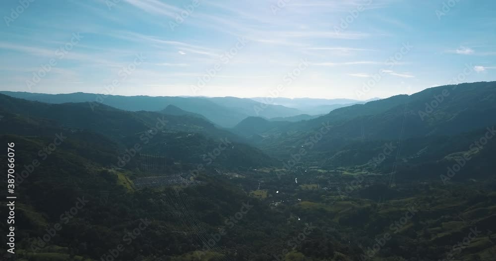 Drone aerial wide view of beautiful landscape with mountains and hills in Colombia Drone aerial wide view of beautiful landscape with mountains and hills in Colombia