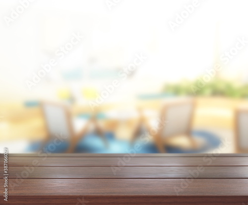 Wallpaper Mural Table Top And Blur Living Room Of  Background Torontodigital.ca