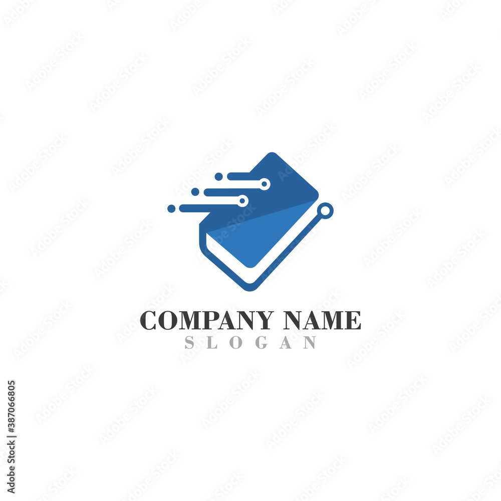 Book tech logo inspiration design template technology vector Book tech logo inspiration design template technology vector