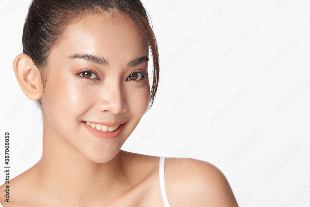 Beautiful young asian woman with clean fresh skin on white background, Face care, Facial treatment, Cosmetology, beauty and spa, Asian women portrait Beautiful young asian woman with clean fresh skin on white background, Face care, Facial treatment, Cosmetology, beauty and spa, Asian women portrait