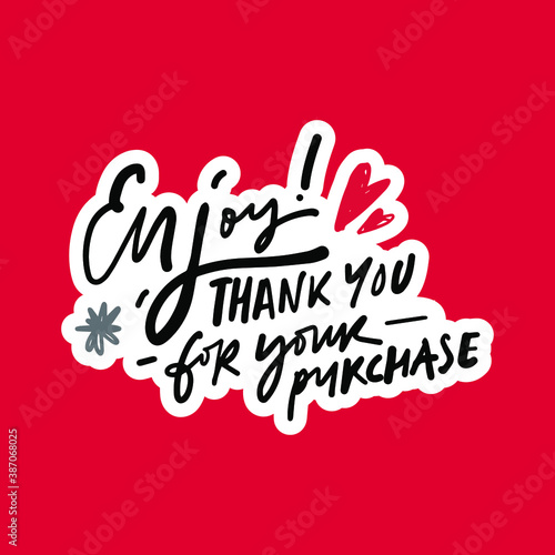 Thank you for your purchase. Hand lettering for your design. Sticker
